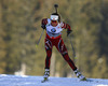 Elise Ringen of Norway competes during women IBU E.on Biathlon World cup sprint race in Pokljuka, Slovenia. Women sprint race of IBU E.on Biathlon World cup was held on Thursday, 6th of March 2014 in Pokljuka, Slovenia.
