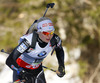 Mari Laukkanen of Finland competes during women IBU E.on Biathlon World cup sprint race in Pokljuka, Slovenia. Women sprint race of IBU E.on Biathlon World cup was held on Thursday, 6th of March 2014 in Pokljuka, Slovenia.
