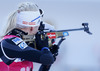 Kaisa Makarainen of Finland competes during women IBU E.on Biathlon World cup sprint race in Pokljuka, Slovenia. Women sprint race of IBU E.on Biathlon World cup was held on Thursday, 6th of March 2014 in Pokljuka, Slovenia.
