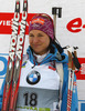 Winner Katharina Innerhofer of Austria celebrates her medal won in the women IBU E.on Biathlon World cup sprint race in Pokljuka, Slovenia. Women sprint race of IBU E.on Biathlon World cup was held on Thursday, 6th of March 2014 in Pokljuka, Slovenia.
