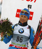 Second placed Daria Virolaynen of Russia celebrates her medal won in the women IBU E.on Biathlon World cup sprint race in Pokljuka, Slovenia. Women sprint race of IBU E.on Biathlon World cup was held on Thursday, 6th of March 2014 in Pokljuka, Slovenia.
