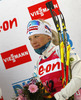 Fourth placed Kaisa Makarainen of Finland celebrates her fourth place in the women IBU E.on Biathlon World cup sprint race in Pokljuka, Slovenia. Women sprint race of IBU E.on Biathlon World cup was held on Thursday, 6th of March 2014 in Pokljuka, Slovenia.
