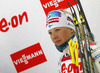 Fourth placed Kaisa Makarainen of Finland celebrates her fourth place in the women IBU E.on Biathlon World cup sprint race in Pokljuka, Slovenia. Women sprint race of IBU E.on Biathlon World cup was held on Thursday, 6th of March 2014 in Pokljuka, Slovenia.
