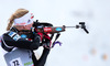 Sanna Markkanen of Finland competes during women IBU E.on Biathlon World cup sprint race in Pokljuka, Slovenia. Women sprint race of IBU E.on Biathlon World cup was held on Thursday, 6th of March 2014 in Pokljuka, Slovenia.
