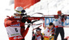 Ole Einar Bjoerndalen of Norway competes during men IBU E.on Biathlon World cup pursuit race in Pokljuka, Slovenia. Men pursuit race of IBU E.on Biathlon World cup was held on Saturday, 8th of March 2014 in Pokljuka, Slovenia.
