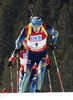 Bjoern Ferry of Sweden competes during men IBU E.on Biathlon World cup pursuit race in Pokljuka, Slovenia. Men pursuit race of IBU E.on Biathlon World cup was held on Saturday, 8th of March 2014 in Pokljuka, Slovenia.
