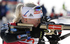 Kaisa Makarainen of Finland competes during women IBU E.on Biathlon World cup pursuit race in Pokljuka, Slovenia. Women pursuit race of IBU E.on Biathlon World cup was held on Saturday, 8th of March 2014 in Pokljuka, Slovenia.
