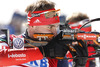 Winner Anton Shipulin of Russia competes during men IBU E.on Biathlon World cup pursuit race in Pokljuka, Slovenia. Men pursuit race of IBU E.on Biathlon World cup was held on Saturday, 8th of March 2014 in Pokljuka, Slovenia.
