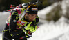 Second placed Martin Fourcade of France competes during men IBU E.on Biathlon World cup mass start race in Pokljuka, Slovenia. 15km long men mass start race of IBU E.on Biathlon World cup was held on Sunday, 9th of March 2014 in Pokljuka, Slovenia.
