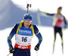 Winner Bjoern Ferry of Sweden competes during men IBU E.on Biathlon World cup mass start race in Pokljuka, Slovenia. 15km long men mass start race of IBU E.on Biathlon World cup was held on Sunday, 9th of March 2014 in Pokljuka, Slovenia.

