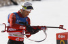Ole Einar Bjoerndalen of Norway during men IBU E.on Biathlon World cup mass start race in Pokljuka, Slovenia. 15km long men mass start race of IBU E.on Biathlon World cup was held on Sunday, 9th of March 2014 in Pokljuka, Slovenia.
