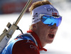 Johannes Thingnes Boe of Norway competes during men IBU E.on Biathlon World cup mass start race in Pokljuka, Slovenia. 15km long men mass start race of IBU E.on Biathlon World cup was held on Sunday, 9th of March 2014 in Pokljuka, Slovenia.
