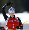  shooting during zeroing before start of the women IBU E.on Biathlon World cup mass start race in Pokljuka, Slovenia. 12.5km long women mass start race of IBU E.on Biathlon World cup was held on Sunday, 9th of March 2014 in Pokljuka, Slovenia.

