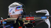 Kaisa Makarainen of Finland shooting during zeroing before start of the women IBU E.on Biathlon World cup mass start race in Pokljuka, Slovenia. 12.5km long women mass start race of IBU E.on Biathlon World cup was held on Sunday, 9th of March 2014 in Pokljuka, Slovenia.
