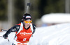 Selina Gasparin of Switzerland competes during women IBU E.on Biathlon World cup mass start race in Pokljuka, Slovenia. 12.5km long women mass start race of IBU E.on Biathlon World cup was held on Sunday, 9th of March 2014 in Pokljuka, Slovenia.

