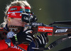 Third placed Olga Zaitseva of Russia competes during women IBU E.on Biathlon World cup mass start race in Pokljuka, Slovenia. 12.5km long women mass start race of IBU E.on Biathlon World cup was held on Sunday, 9th of March 2014 in Pokljuka, Slovenia.

