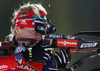 Third placed Olga Zaitseva of Russia competes during women IBU E.on Biathlon World cup mass start race in Pokljuka, Slovenia. 12.5km long women mass start race of IBU E.on Biathlon World cup was held on Sunday, 9th of March 2014 in Pokljuka, Slovenia.
