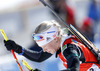 Second placed Kaisa Makarainen of Finland competes during women IBU E.on Biathlon World cup mass start race in Pokljuka, Slovenia. 12.5km long women mass start race of IBU E.on Biathlon World cup was held on Sunday, 9th of March 2014 in Pokljuka, Slovenia.
