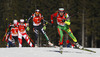 Winner Darya Domracheva of Belarus competes during women IBU E.on Biathlon World cup mass start race in Pokljuka, Slovenia. 12.5km long women mass start race of IBU E.on Biathlon World cup was held on Sunday, 9th of March 2014 in Pokljuka, Slovenia.
