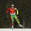 Winner Darya Domracheva of Belarus competes during women IBU E.on Biathlon World cup mass start race in Pokljuka, Slovenia. 12.5km long women mass start race of IBU E.on Biathlon World cup was held on Sunday, 9th of March 2014 in Pokljuka, Slovenia.
