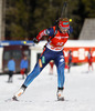 Third placed Olga Zaitseva of Russia competes during women IBU E.on Biathlon World cup mass start race in Pokljuka, Slovenia. 12.5km long women mass start race of IBU E.on Biathlon World cup was held on Sunday, 9th of March 2014 in Pokljuka, Slovenia.
