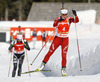 Tiril Eckhoff of Norway competes during women IBU E.on Biathlon World cup mass start race in Pokljuka, Slovenia. 12.5km long women mass start race of IBU E.on Biathlon World cup was held on Sunday, 9th of March 2014 in Pokljuka, Slovenia.
