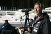 Finnish coach Jari Karinkanta during women IBU E.on Biathlon World cup mass start race in Pokljuka, Slovenia. 12.5km long women mass start race of IBU E.on Biathlon World cup was held on Sunday, 9th of March 2014 in Pokljuka, Slovenia.
