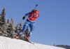 Gabriela Soukalova of Czech during Women sprint race of IBU Biathlon World Cup in Hochfilzen, Austria. Women sprint race of IBU Biathlon World cup was held on Friday, 12th of December 2014 in Hochfilzen, Austria.
