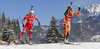 Synnaeve Solemdal of Norway during Women sprint race of IBU Biathlon World Cup in Hochfilzen, Austria. Women sprint race of IBU Biathlon World cup was held on Friday, 12th of December 2014 in Hochfilzen, Austria.
