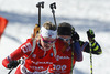 Hilde Fenne of Norway during Women sprint race of IBU Biathlon World Cup in Hochfilzen, Austria. Women sprint race of IBU Biathlon World cup was held on Friday, 12th of December 2014 in Hochfilzen, Austria.
