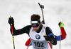 Serafin Wiestner of Switzerland during Men sprint race of IBU Biathlon World Cup in Hochfilzen, Austria. Men sprint race of IBU Biathlon World cup was held on Friday, 12th of December 2014 in Hochfilzen, Austria.
