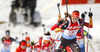 Luise Kummer of Germany skiing during Women relay race of IBU Biathlon World Cup in Hochfilzen, Austria. Women relay race of IBU Biathlon World cup was held on Saturday, 13th of December 2014 in Hochfilzen, Austria.
