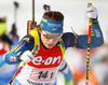 Elisabeth Hoegberg of Sweden skiing during Women relay race of IBU Biathlon World Cup in Hochfilzen, Austria. Women relay race of IBU Biathlon World cup was held on Saturday, 13th of December 2014 in Hochfilzen, Austria.
