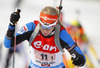 Sanna Markkanen of Finland skiing during Women relay race of IBU Biathlon World Cup in Hochfilzen, Austria. Women relay race of IBU Biathlon World cup was held on Saturday, 13th of December 2014 in Hochfilzen, Austria.
