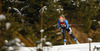 Sanna Markkanen of Finland skiing during Women relay race of IBU Biathlon World Cup in Hochfilzen, Austria. Women relay race of IBU Biathlon World cup was held on Saturday, 13th of December 2014 in Hochfilzen, Austria.
