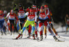 Lisa Theresa Hauser of Austria skiing during Women relay race of IBU Biathlon World Cup in Hochfilzen, Austria. Women relay race of IBU Biathlon World cup was held on Saturday, 13th of December 2014 in Hochfilzen, Austria.
