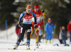 Sanna Markkanen of Finland skiing during Women relay race of IBU Biathlon World Cup in Hochfilzen, Austria. Women relay race of IBU Biathlon World cup was held on Saturday, 13th of December 2014 in Hochfilzen, Austria.
