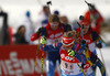 Eva Puskarcikova of Czech skiing during Women relay race of IBU Biathlon World Cup in Hochfilzen, Austria. Women relay race of IBU Biathlon World cup was held on Saturday, 13th of December 2014 in Hochfilzen, Austria.
