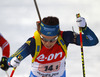 Elisabeth Hoegberg of Sweden skiing during Women relay race of IBU Biathlon World Cup in Hochfilzen, Austria. Women relay race of IBU Biathlon World cup was held on Saturday, 13th of December 2014 in Hochfilzen, Austria.
