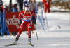 Elise Ringen of Norway skiing during Women relay race of IBU Biathlon World Cup in Hochfilzen, Austria. Women relay race of IBU Biathlon World cup was held on Saturday, 13th of December 2014 in Hochfilzen, Austria.
