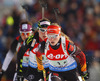 Franziska Hildebrand of Germany skiing during Women relay race of IBU Biathlon World Cup in Hochfilzen, Austria. Women relay race of IBU Biathlon World cup was held on Saturday, 13th of December 2014 in Hochfilzen, Austria.
