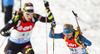 Mona Brorsson of Sweden skiing during Women relay race of IBU Biathlon World Cup in Hochfilzen, Austria. Women relay race of IBU Biathlon World cup was held on Saturday, 13th of December 2014 in Hochfilzen, Austria.
