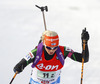 Mari Laukkanen of Finland skiing during Women relay race of IBU Biathlon World Cup in Hochfilzen, Austria. Women relay race of IBU Biathlon World cup was held on Saturday, 13th of December 2014 in Hochfilzen, Austria.
