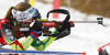Darya Domracheva of Belarus shooting during Women relay race of IBU Biathlon World Cup in Hochfilzen, Austria. Women relay race of IBU Biathlon World cup was held on Saturday, 13th of December 2014 in Hochfilzen, Austria.
