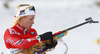Tiril Eckhoff of Norway getting ready to shoot during Women relay race of IBU Biathlon World Cup in Hochfilzen, Austria. Women relay race of IBU Biathlon World cup was held on Saturday, 13th of December 2014 in Hochfilzen, Austria.
