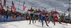 Gabriela Soukalova of Czech (M) and Franziska Hildebrand of Germany (L) leading group during Women relay race of IBU Biathlon World Cup in Hochfilzen, Austria. Women relay race of IBU Biathlon World cup was held on Saturday, 13th of December 2014 in Hochfilzen, Austria.
