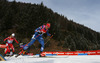 Gabriela Soukalova of Czech skiing during Women relay race of IBU Biathlon World Cup in Hochfilzen, Austria. Women relay race of IBU Biathlon World cup was held on Saturday, 13th of December 2014 in Hochfilzen, Austria.
