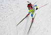 Teja Gregorin of Slovenia skiing during Women relay race of IBU Biathlon World Cup in Hochfilzen, Austria. Women relay race of IBU Biathlon World cup was held on Saturday, 13th of December 2014 in Hochfilzen, Austria.

