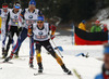 Erik Lesser of Germany skiing during Men relay race of IBU Biathlon World Cup in Hochfilzen, Austria. Men relay race of IBU Biathlon World cup was held on Saturday, 13th of December 2014 in Hochfilzen, Austria.
