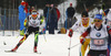 Aliaksandr Darozhka of Belarus skiing during Men relay race of IBU Biathlon World Cup in Hochfilzen, Austria. Men relay race of IBU Biathlon World cup was held on Saturday, 13th of December 2014 in Hochfilzen, Austria.
